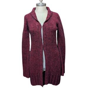 Free People Burgundy Knit Cardigan Sweater Open Front Long Women’s Size S/P USED